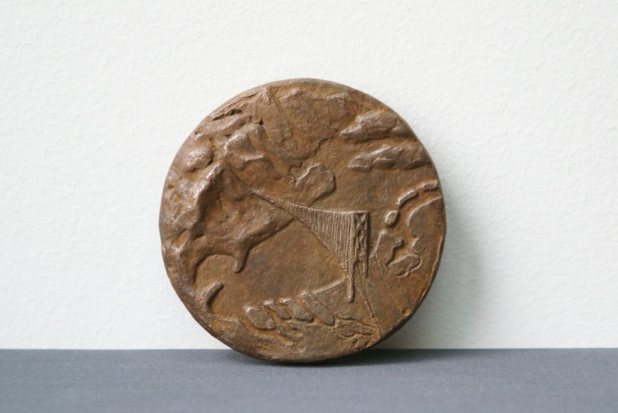 Hoogveld-penning || Hoogte: 7 cm | Materiaal: Brons